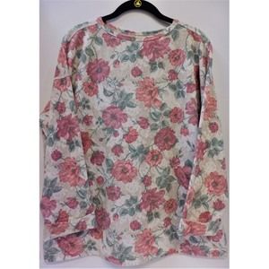 Floral Long Sleeve Pullover Lagenlook Sweater